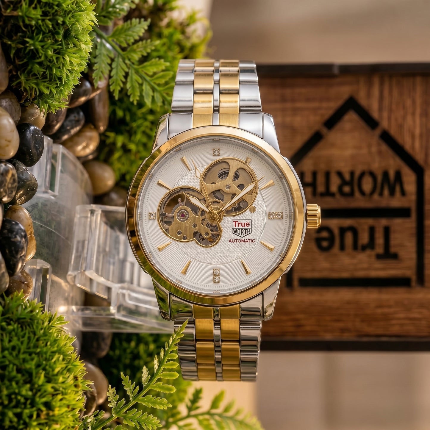True Worth Automatic Gold Silver with White Dial