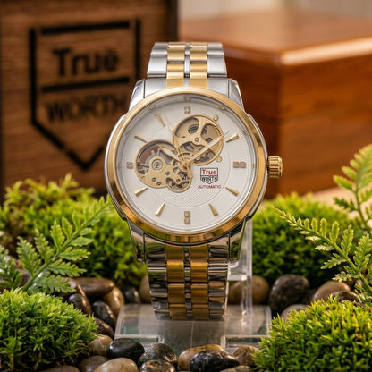 True Worth Automatic Gold Silver with White Dial