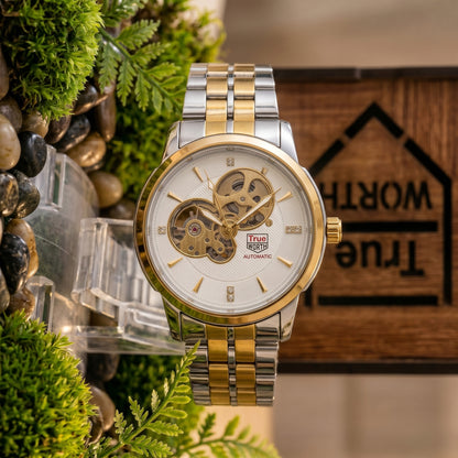 True Worth Automatic Gold Silver with White Dial